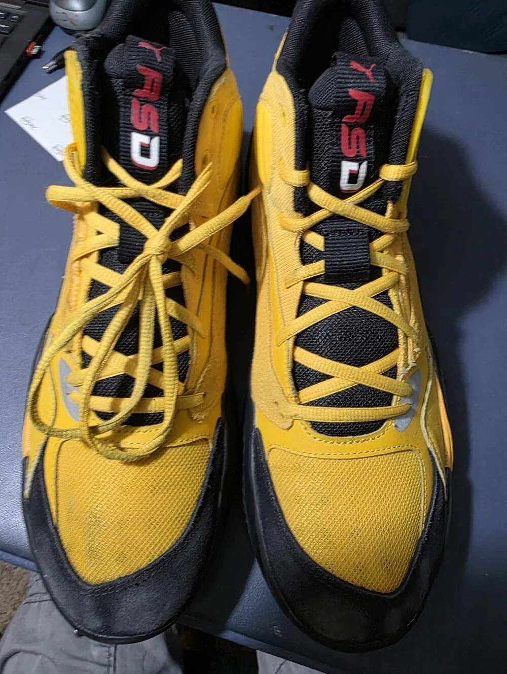PUMA Yellow Black RS-X Sneakers Size 12m, J Cole Collab.